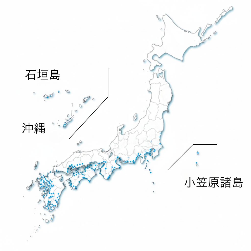 イエシロアリ分布