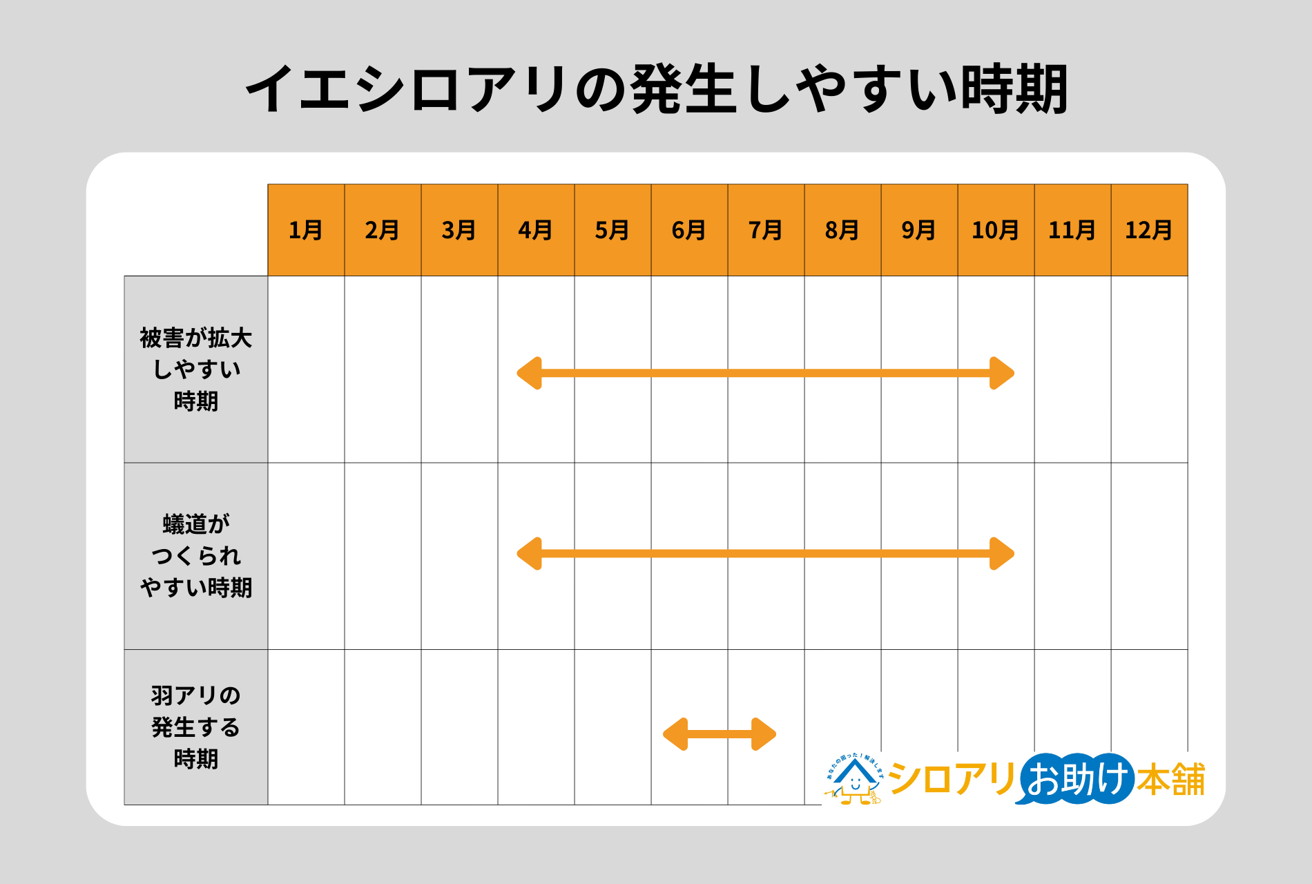 イエシロアリの発生しやすい時期