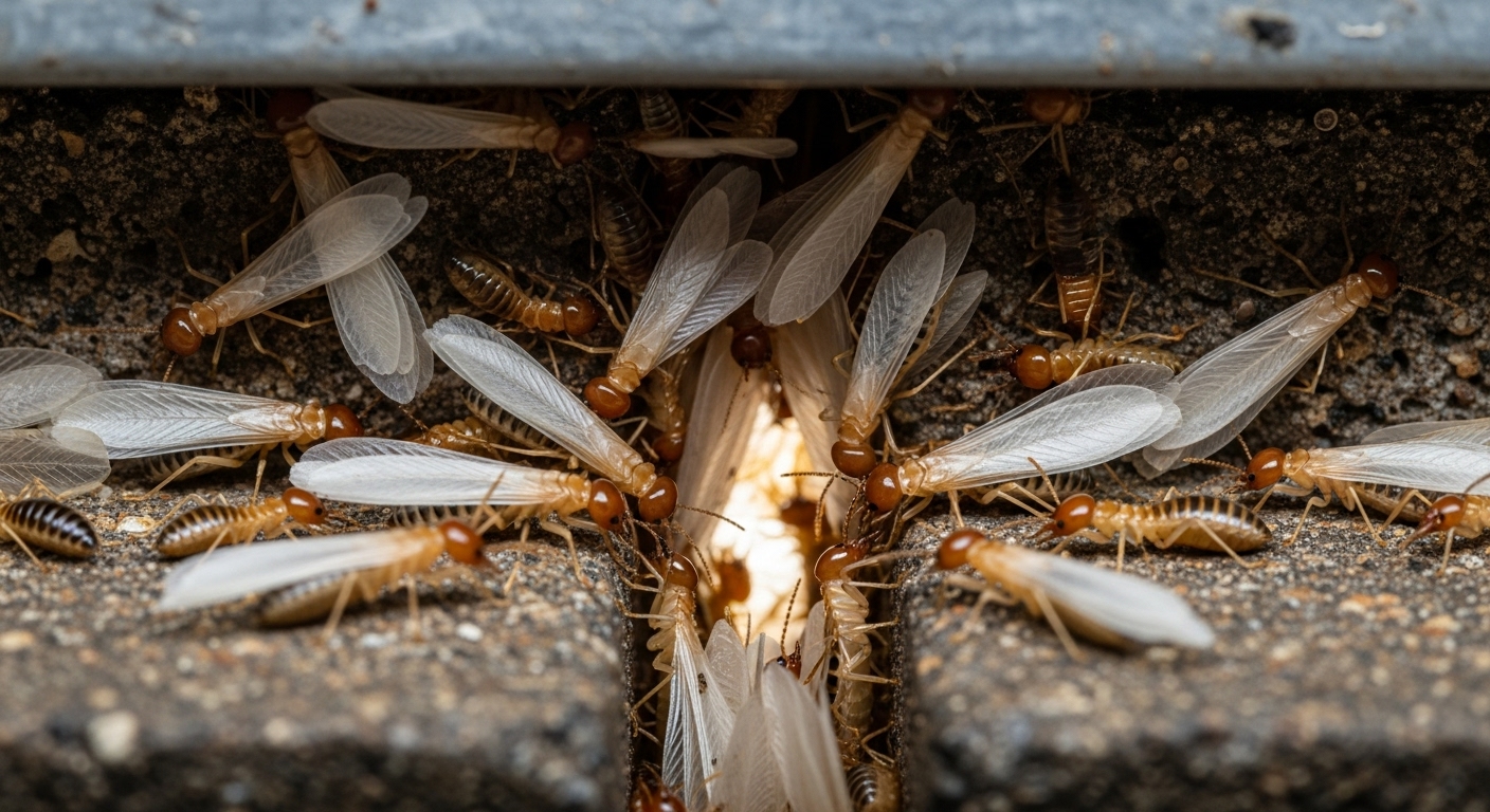イエシロアリの群れ