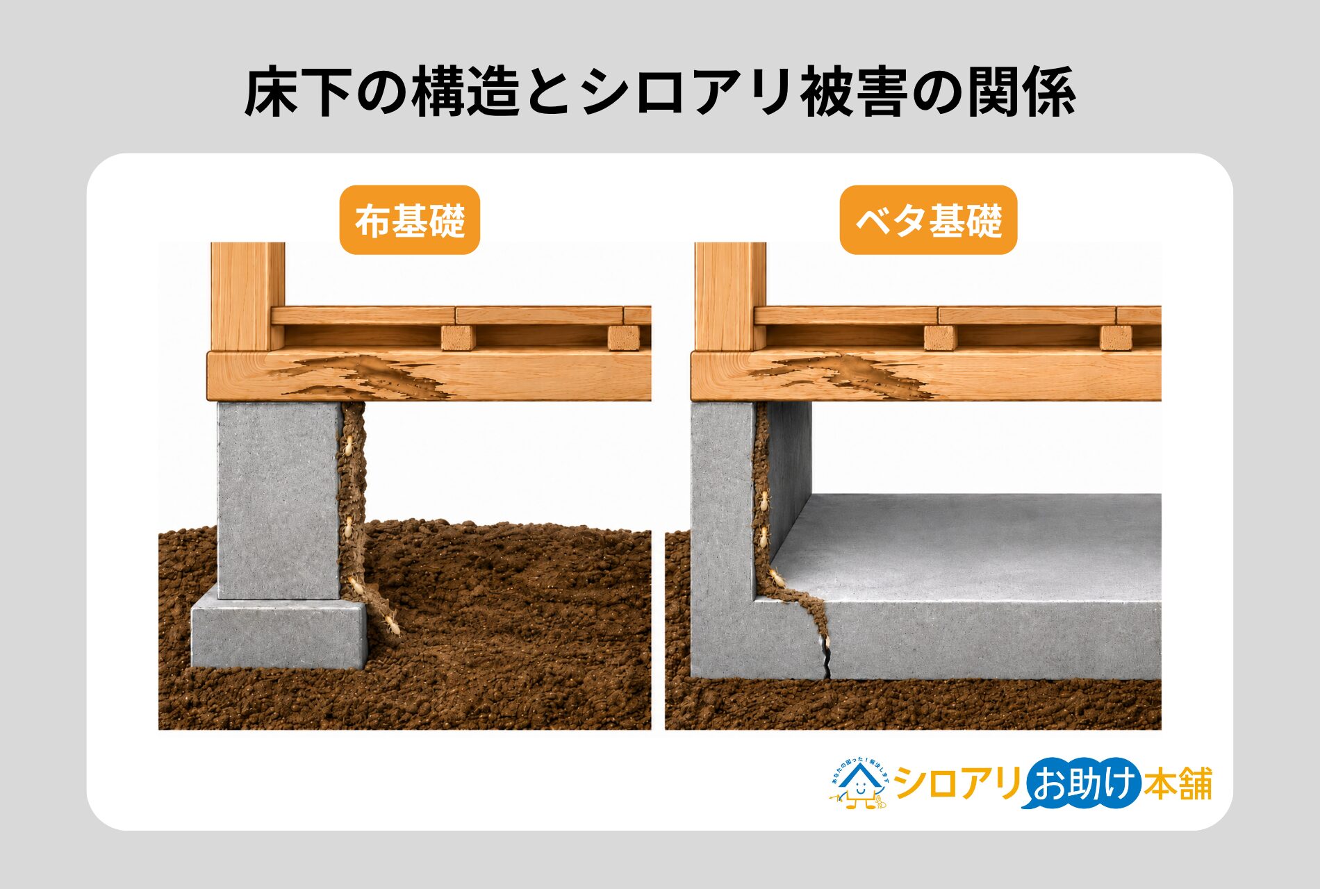 床下の構造とシロアリ被害の関係