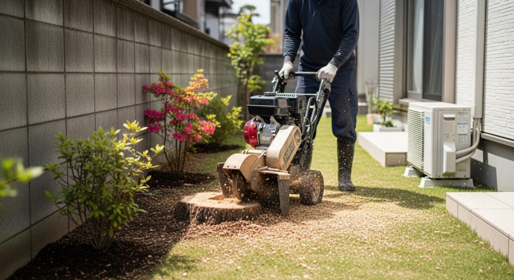 造園業者による切り株除去