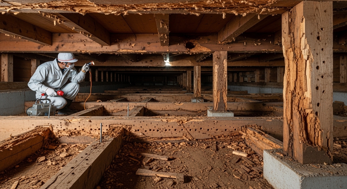 シロアリ被害が広範囲におよんでいる場合