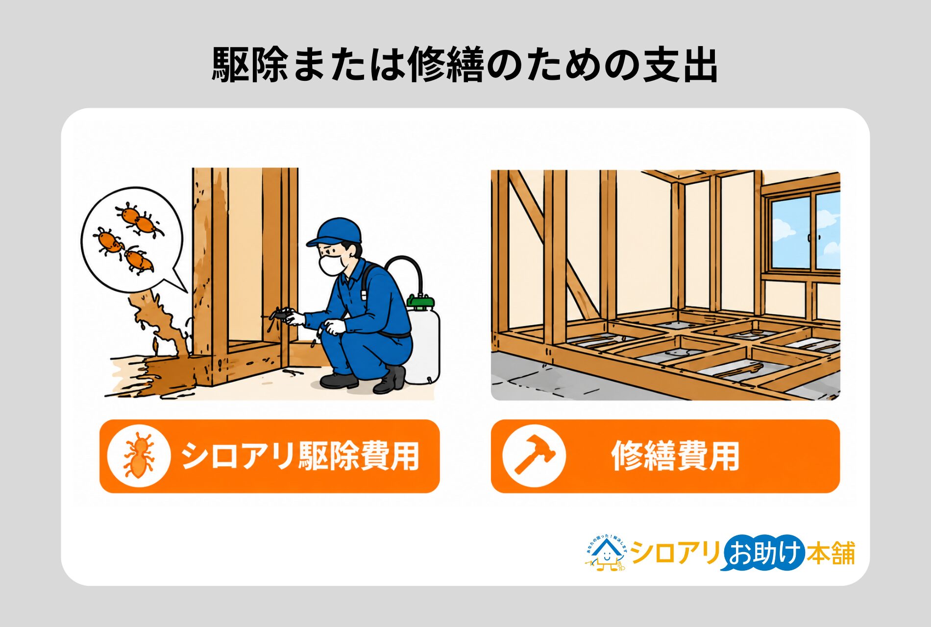 駆除または修繕のための支出