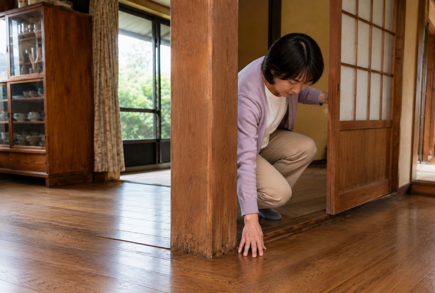 柱が支える床やドアのゆがみ