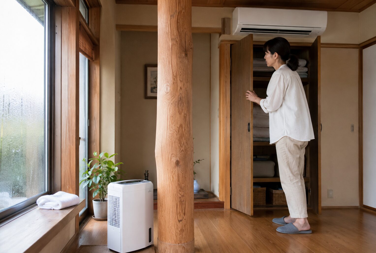 柱周辺の湿気を遮断する