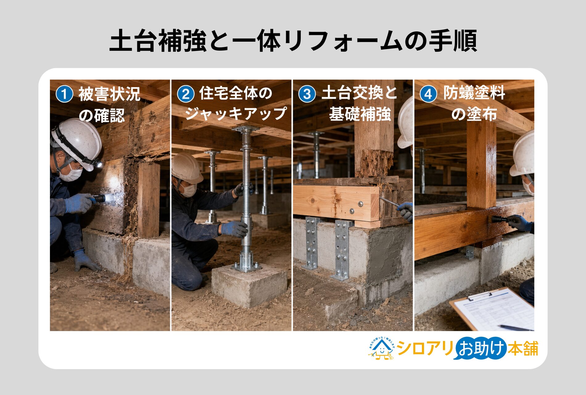 土台補強と一体リフォーム
