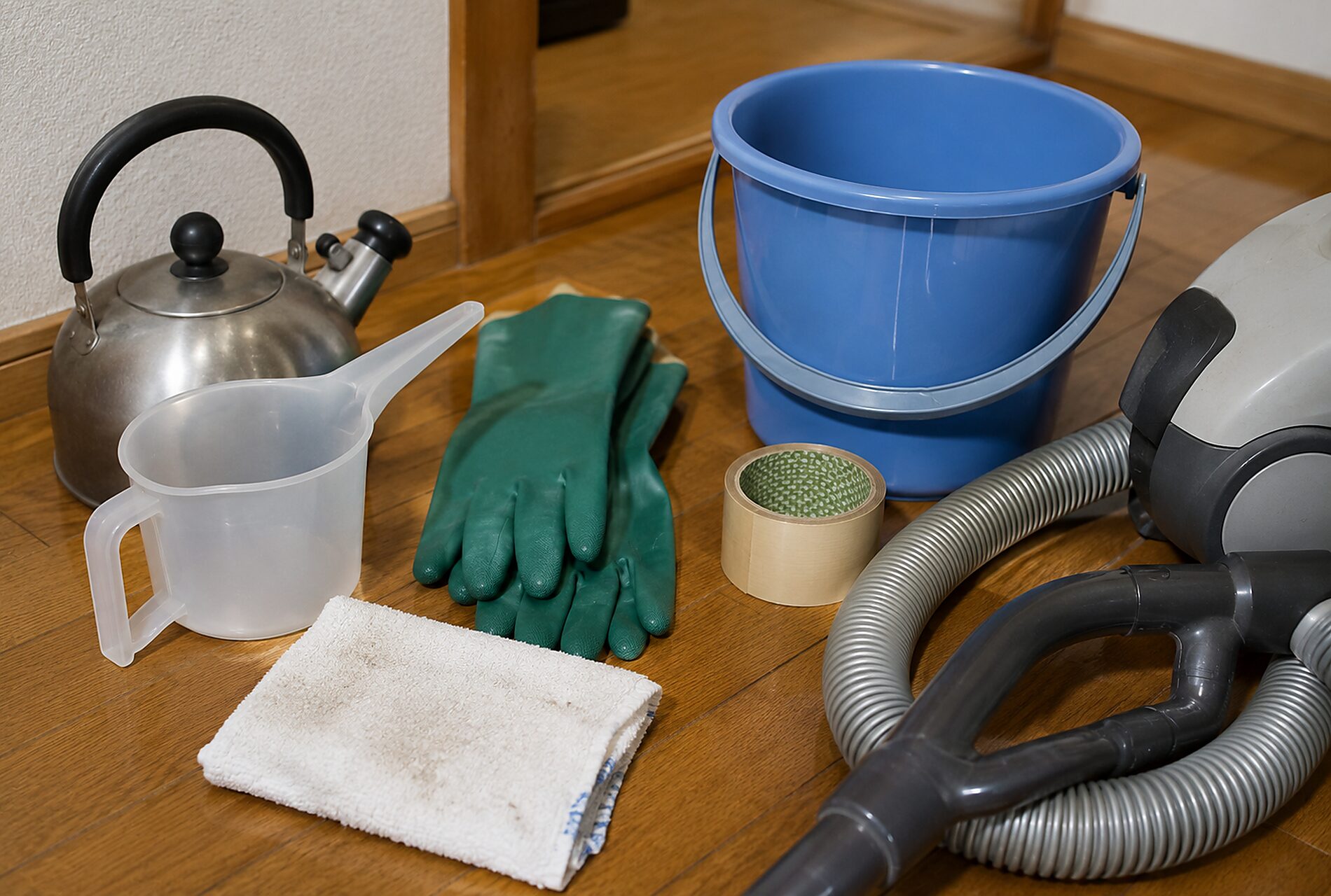 熱湯の道具を準備する