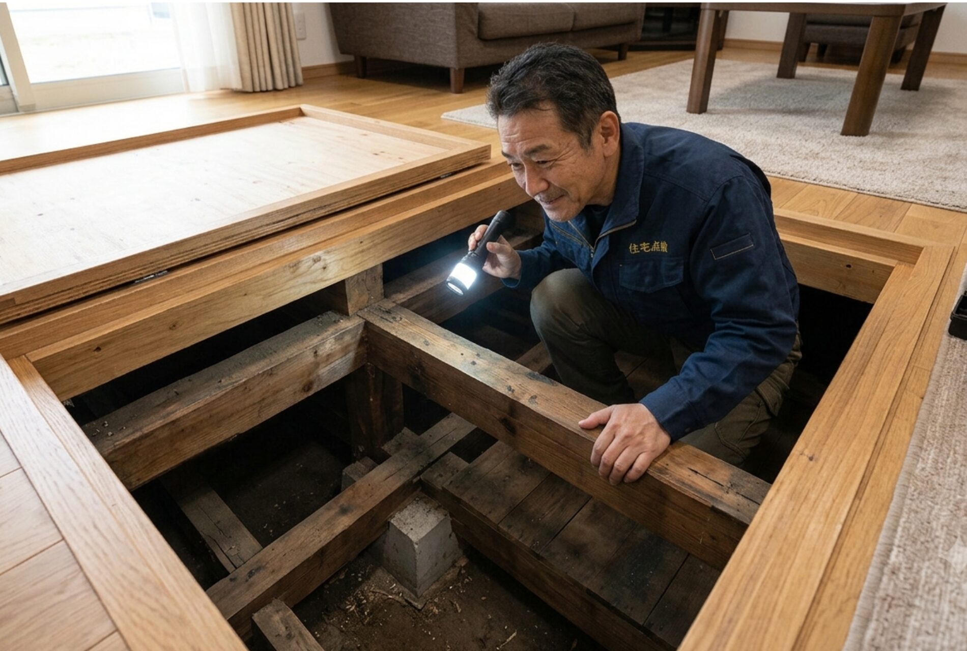 自宅に使われている木材を確認する