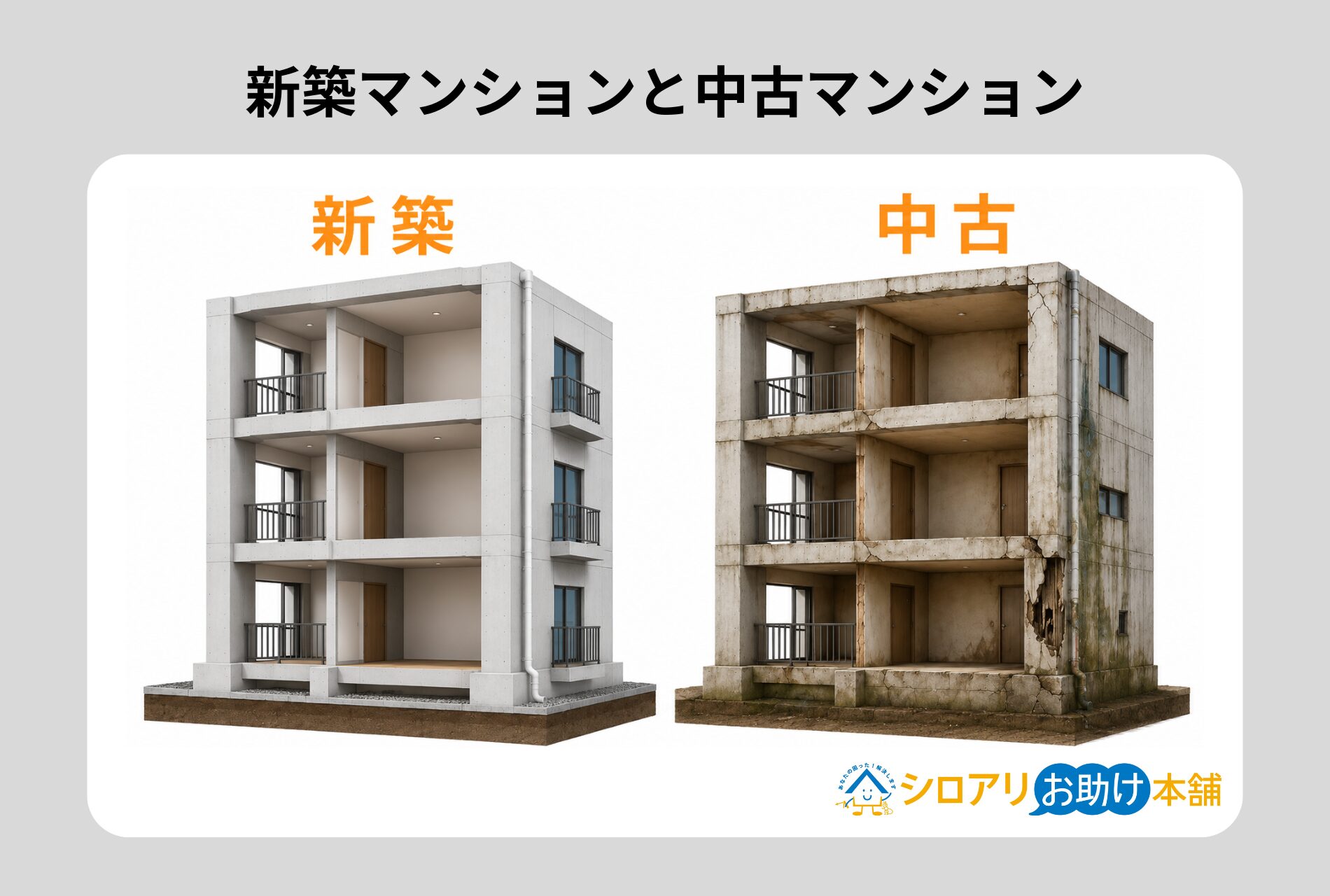 新築マンションと中マンション